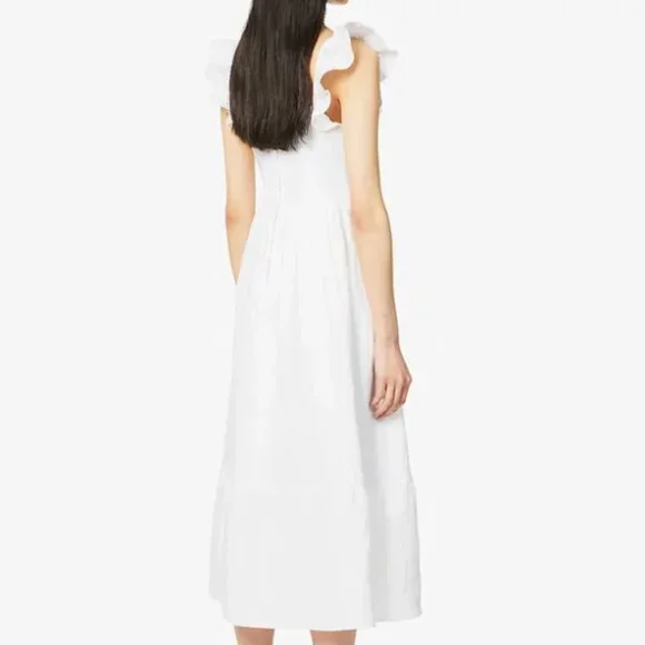 Reformation Lucila Ruffle-Trimmed Linen Midi Dress - Picture 5 of 6